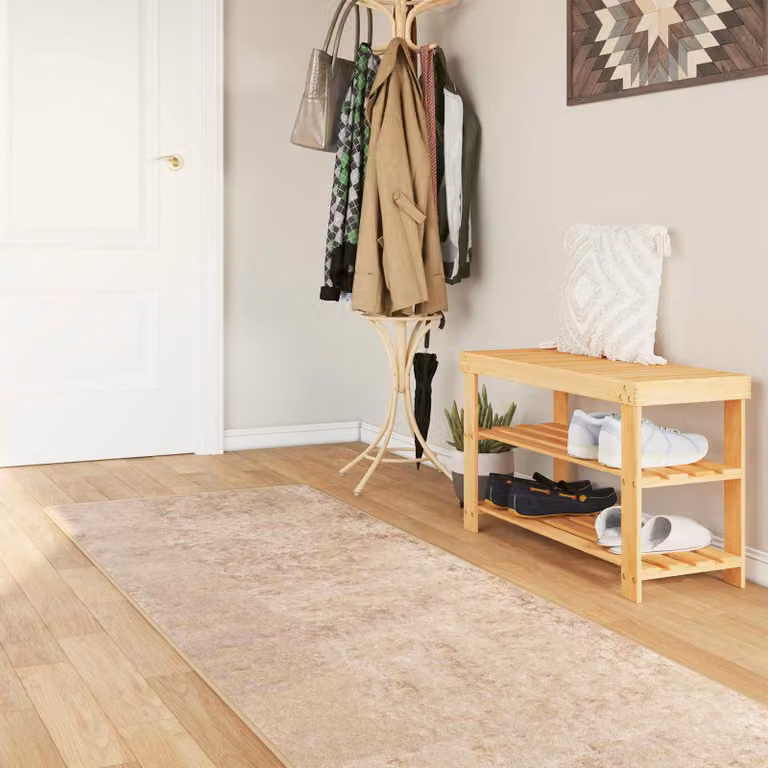 Tappeto Runner vidaXL MARSA Beige con design astratto moderno, lavabile e antiscivolo, L: 100 cm x P: 400 cm, in poliestere