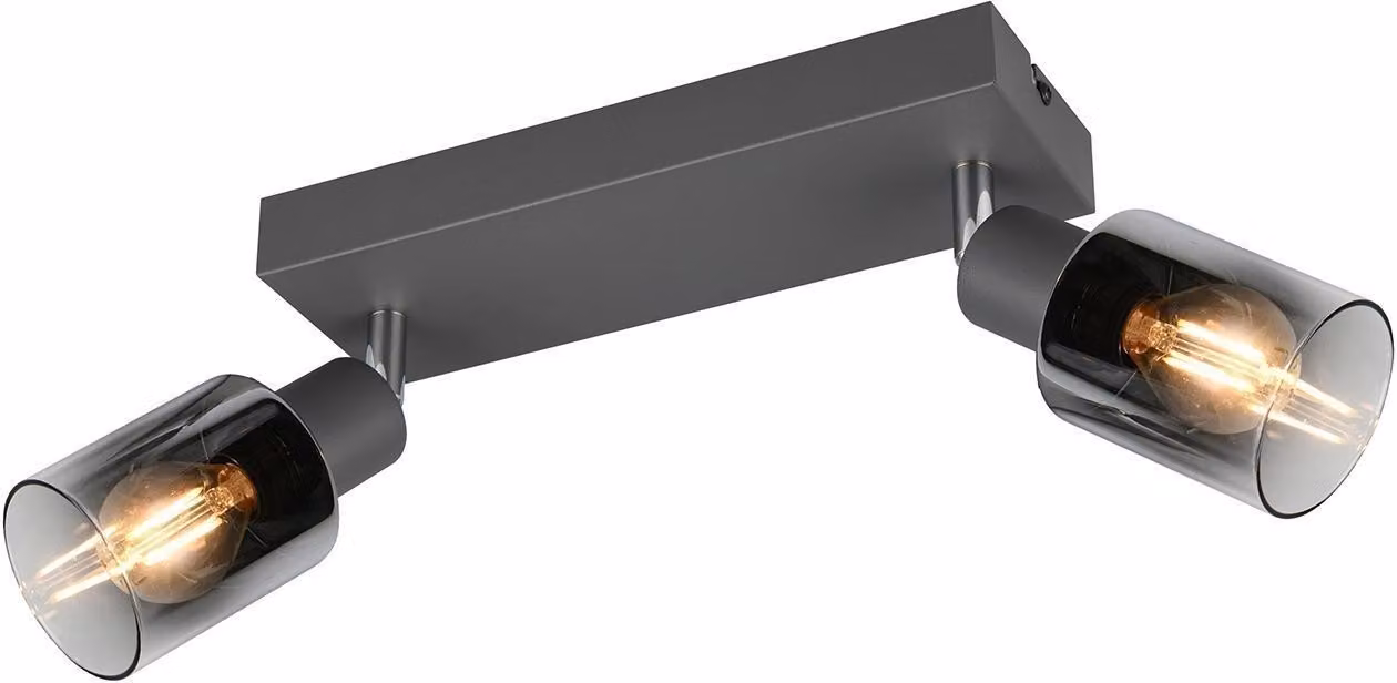 Faretto da soffitto Reality 2 spot Cadiz E14 vetro metallico nero