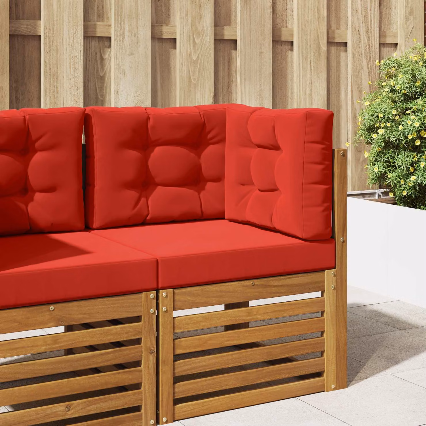 vidaXL Cuscino per divano da esterno quadrato in poliestere rosso 60 x 60 cm