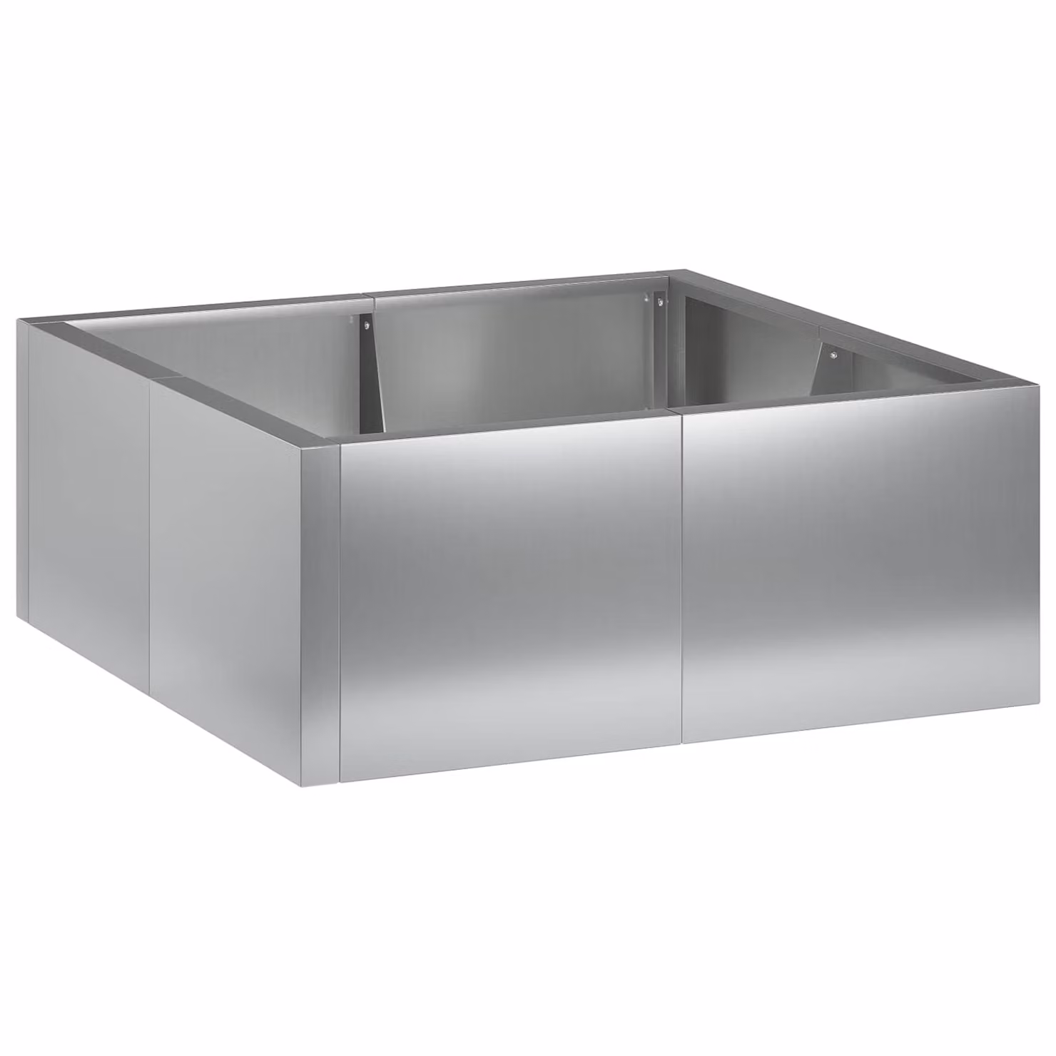 Set di 4 muri di contenimento vidaXL in acciaio zincato color argento, L/P/H: 100 x 100 x 50 cm