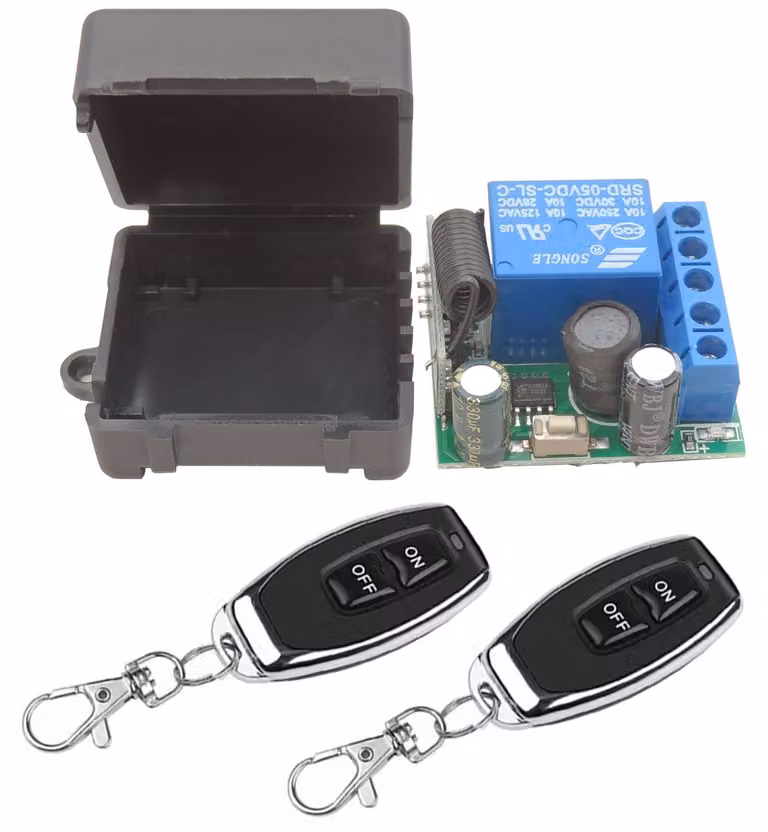 Interruttore a distanza wireless da 433 MHz con 2 trasmettitori e ricevitore relè