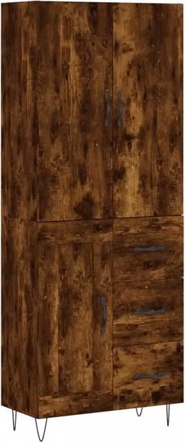 Buffet credenza cassettiera armadio mobile contenitore organizer cucina soggiorno salotto alto 69,5 x 34 x 180 cm legno ingegnerizzato marrone 02_0033437