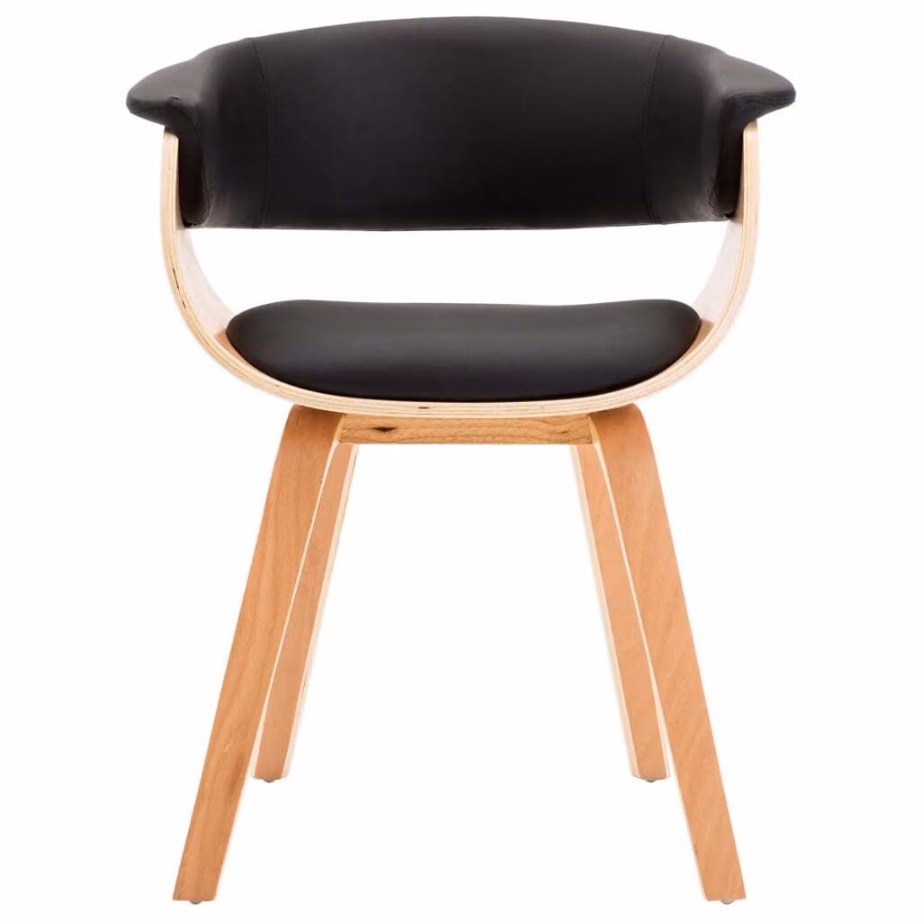 vidaXL Sedia da pranzo in legno curvato nero e Pelle finta