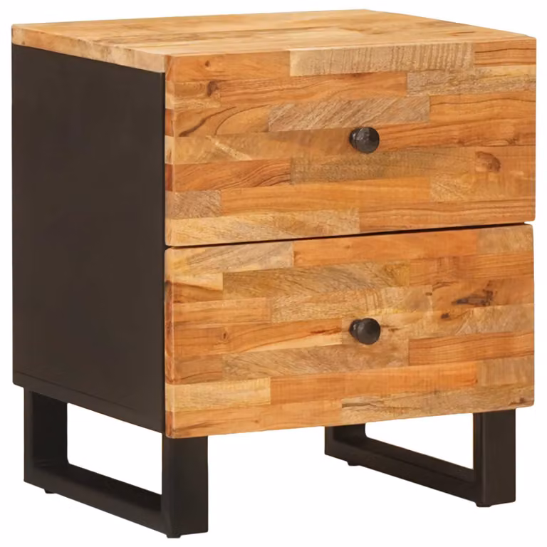 Armadio da notte moderno vidaXL in legno di mango marrone L 40 cm, P 33 cm, H 46 cm