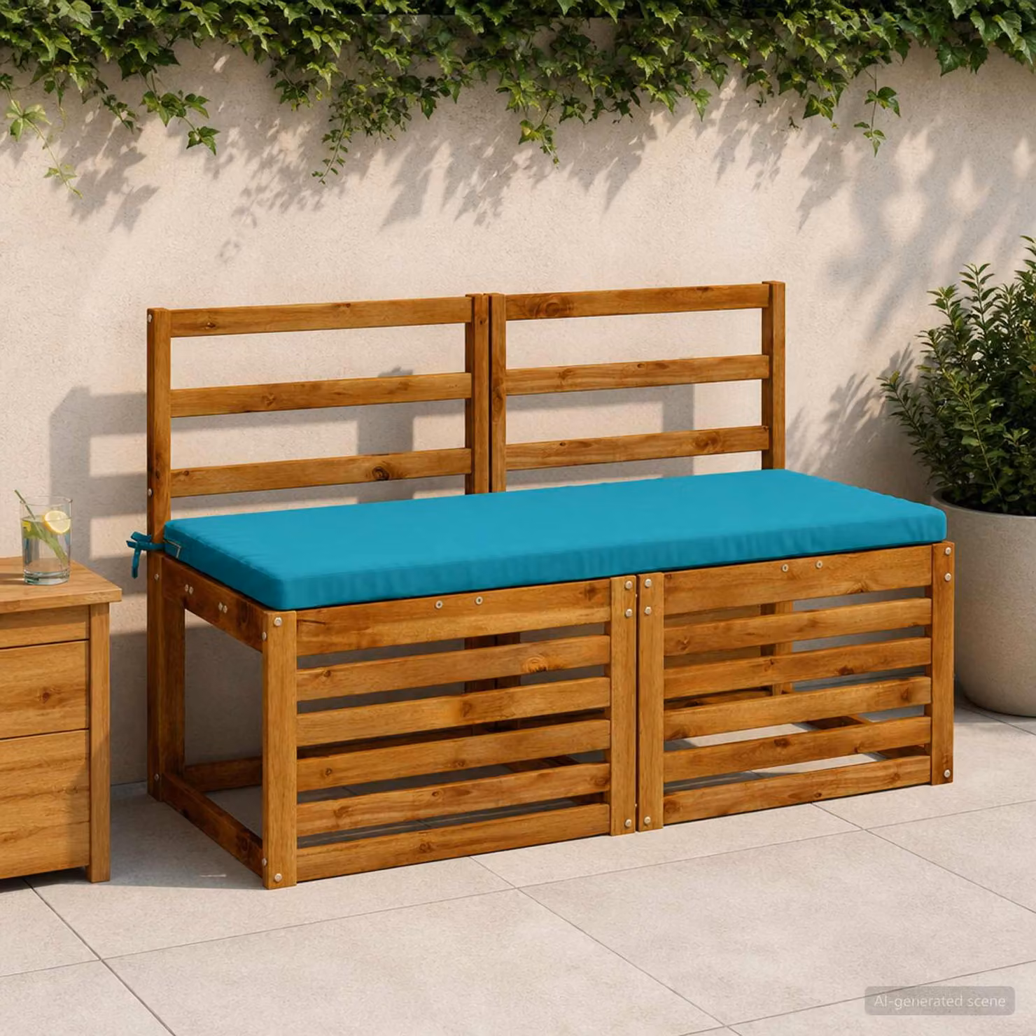 Cuscino per panchina vidaXL SOEST in poliestere turchese con rivestimento rimovibile e resistenza ai raggi UV