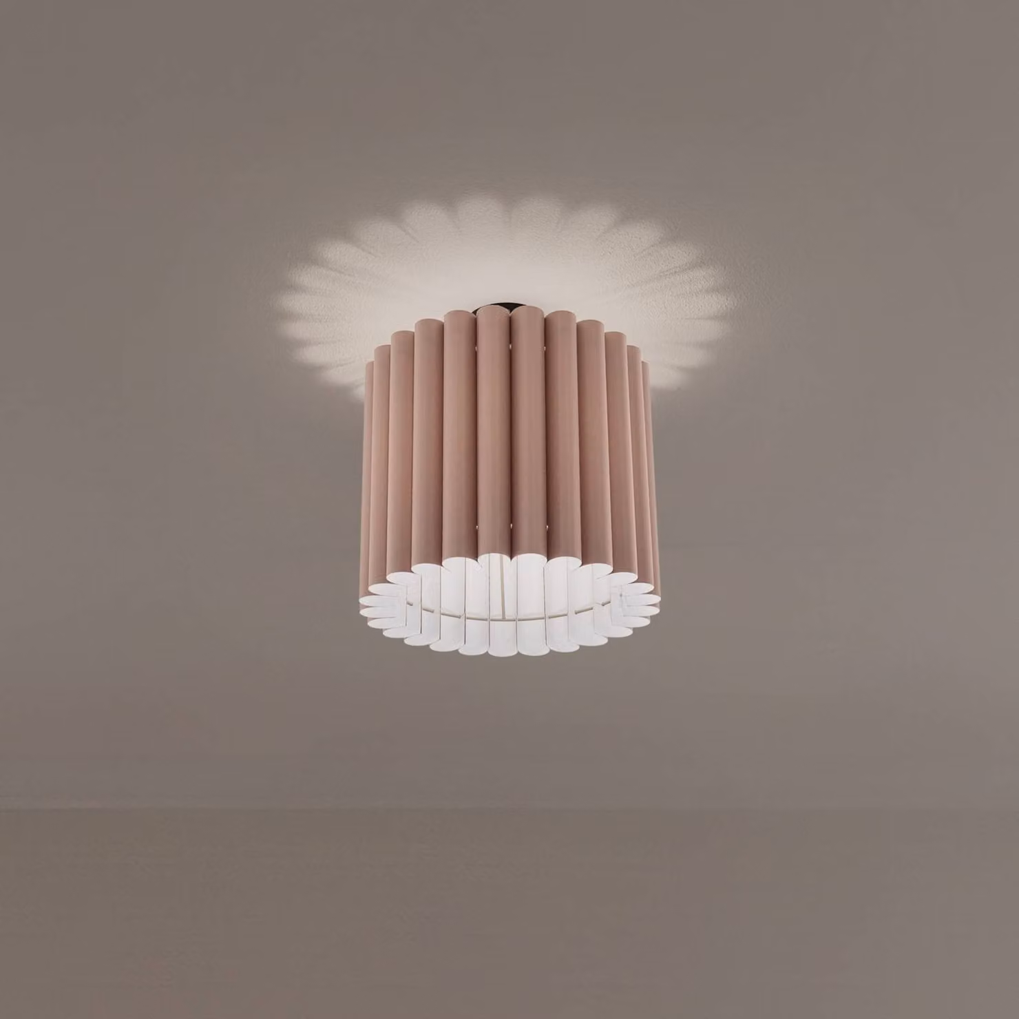 Plafoniera soffitto Aria Duolla, dimmerabile, Marrone / Ruggine, Soggiorno / Sala da pranzo, Tessuto / Stoffa / Seta, Plafoniera