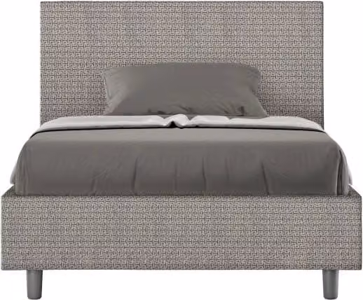 Letto imbottito con contenitore Ityhome modello Adele in tessuto grigio, L/P/H: 120 x 210 x 106 cm – 1