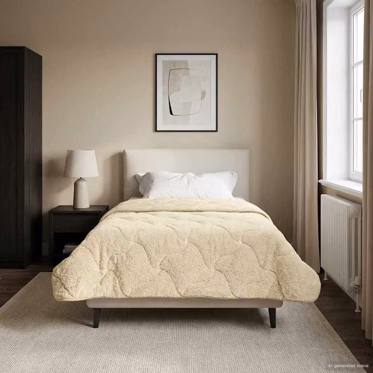Piumone invernale traspirante e reversibile vidaXL in microfibra, beige, L 140 x P 220 cm