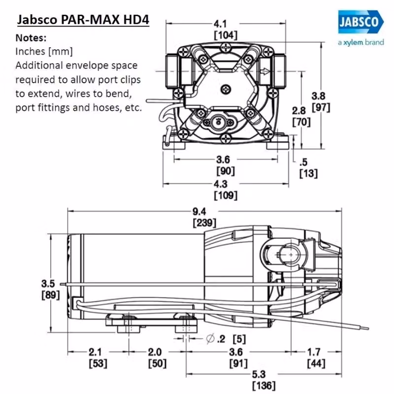Pompa Jabsco PAR MAX 4HD 12V 40PSI in plastica nera – 2