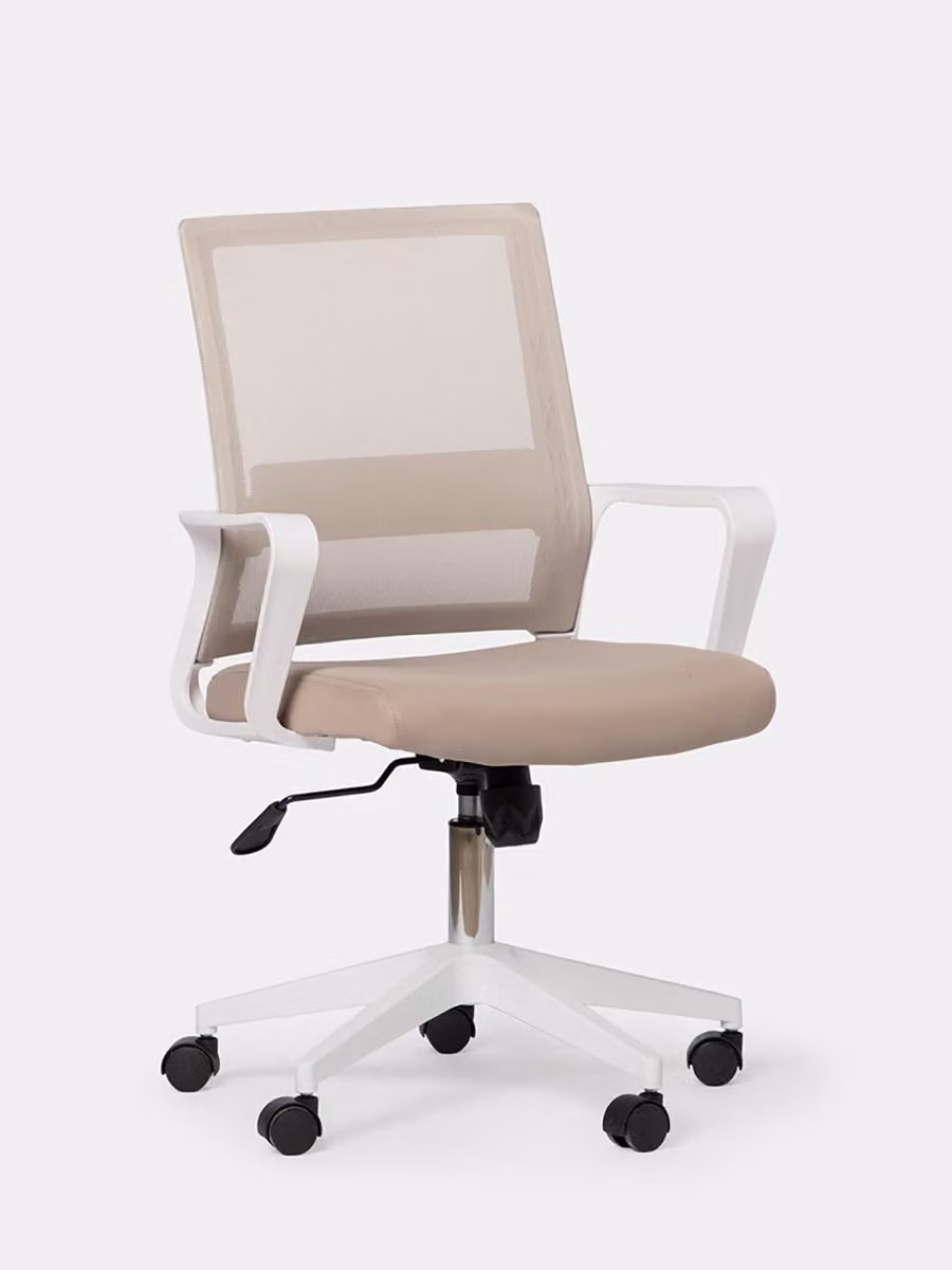Sedia da scrivania imbottita Bennet Kenay Home beige con braccioli e ruote – 2