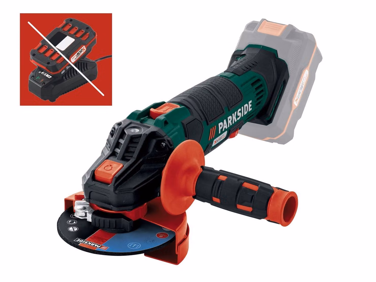 Smerigliatrice angolare a batteria PARKSIDE® PWSA 20-Li B2 (senza batteria / senza caricabatterie)