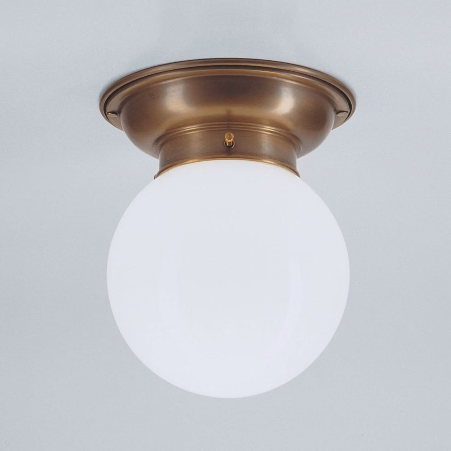 Berliner Messinglampen Plafoniera soffitto JIM, dimmerabile, Bronzo / Ottone antico, Corridoio, Ottone, Plafoniera