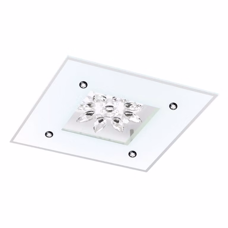 Plafoniera LED in cristallo bianco chiaro Benalua 1