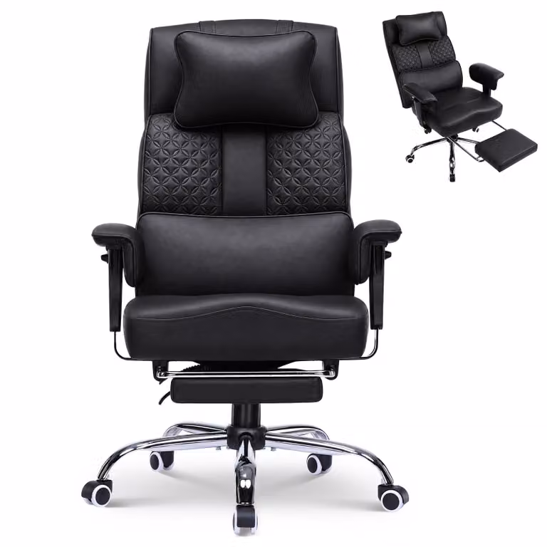 Sedia da gaming GTPLAYER, sedia ergonomica da ufficio con poggiatesta regolabile, supporto lombare ampio, seduta larga 54 cm, inclinazione da 90° a 150°, capacità di carico fino a 180 kg