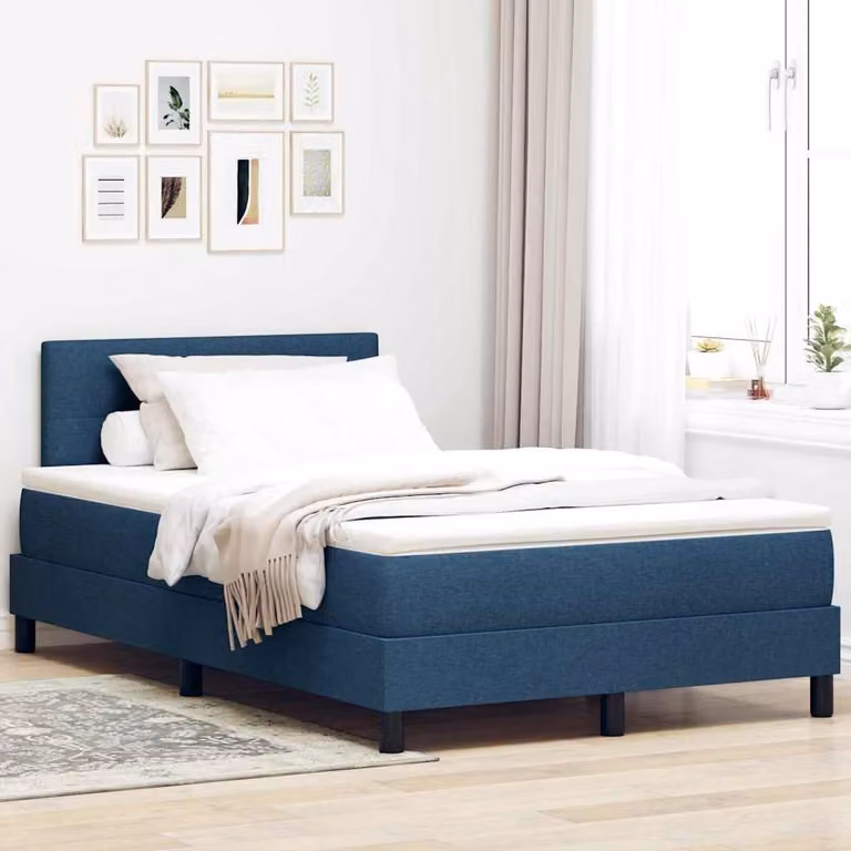 Maison Exclusive - Letto a molle con materasso Blu 120 x 200 cm Tessuto