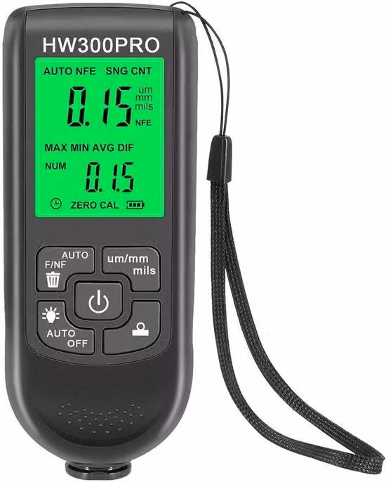 Misuratore digitale dello spessore del rivestimento, ultrapreciso, senza batterie, adatto all'industria automobilistica, misuratore dello spessore del rivestimento nero