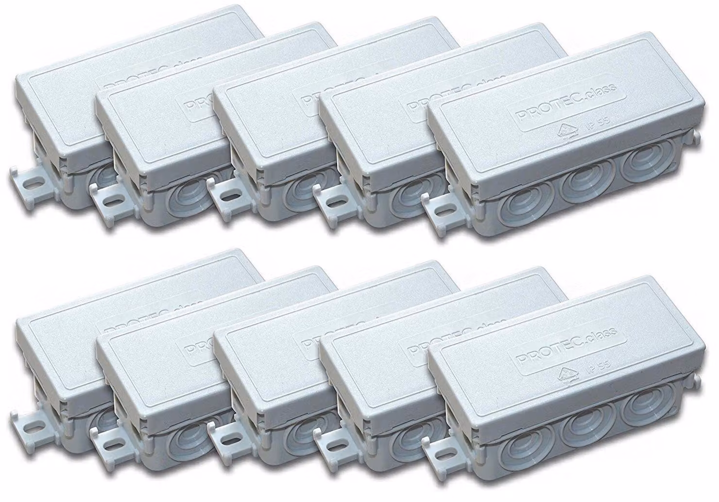 Protec.class, scatola di connessione, scatola di derivazione, 89 x 43 x 37 mm, grado di protezione IP55, adatta per ambienti umidi (confezione da 20 pezzi, scatole di derivazione)