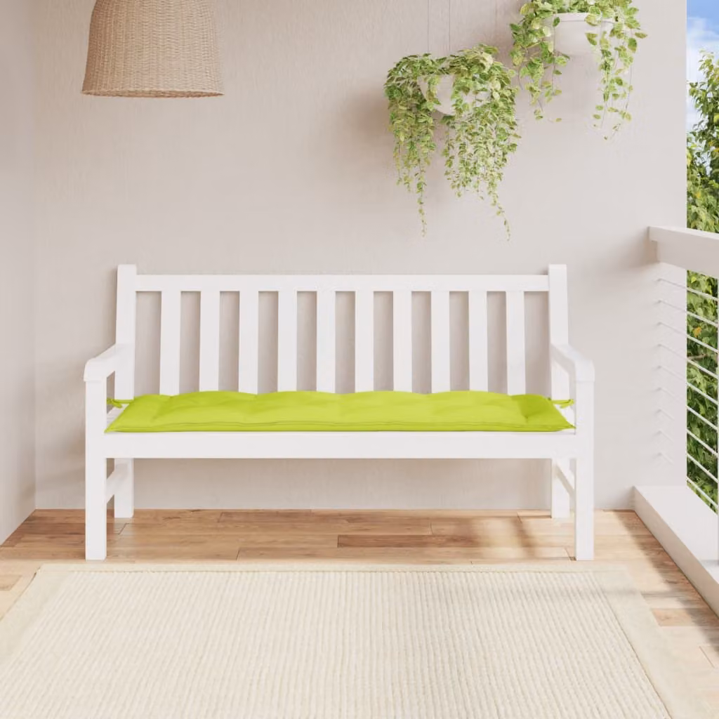 Cuscino per Panca Verde Brillante 150x50x3 cm in Tessuto Oxford
