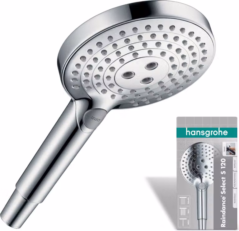 Doccia a mano Raindance Select S 120, 3 getti, cromata, 12,5 cm