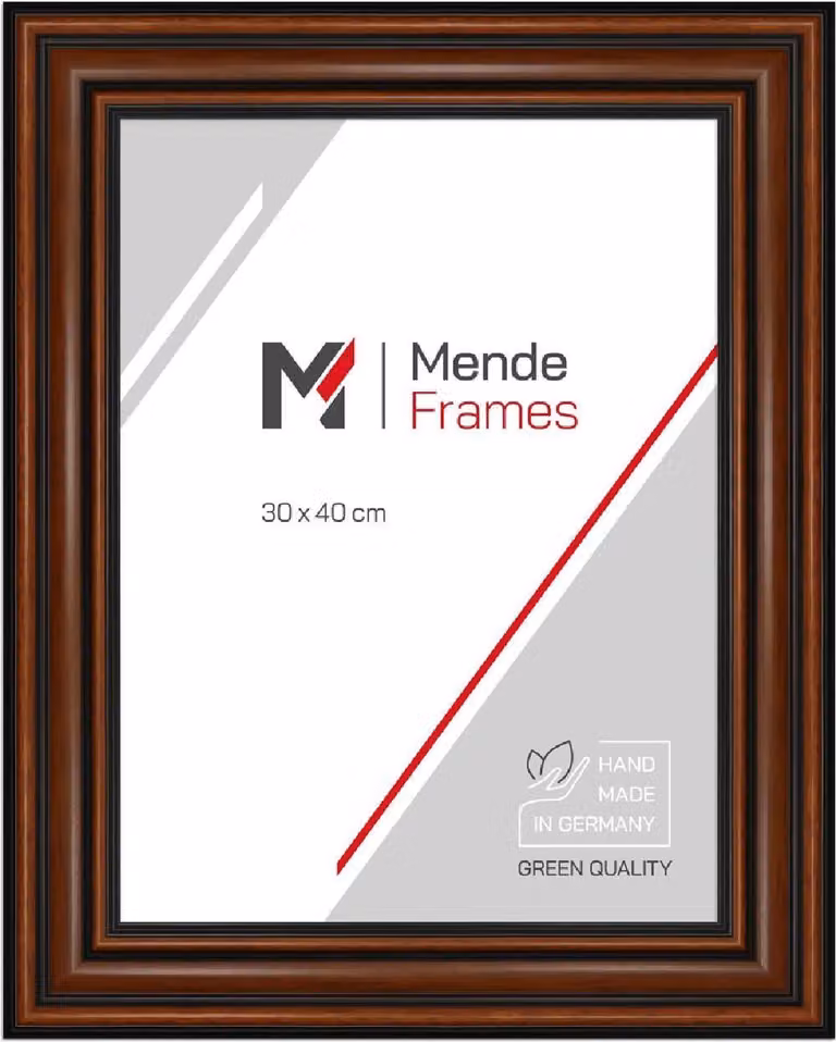 Telaio in legno di noce con vetro museale, dimensioni 25x38 cm, marca MendeFrames, modello H017