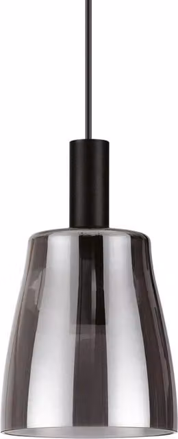 Lampada a sospensione moderna IDEAL LUX Coco-3 in metallo e vetro, LED 7W, luce calda 3000K, colore nero e trasparente