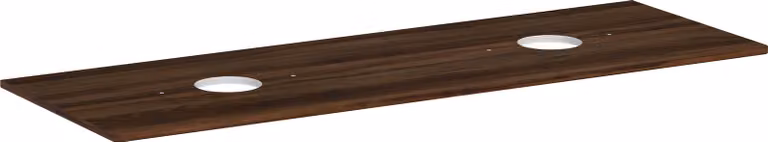 hansgrohe Xelu Q Console avec 2 découpes rondes, 1560x550, pour vasque à poser, sans trou pour robinet, 54119630, 54119630