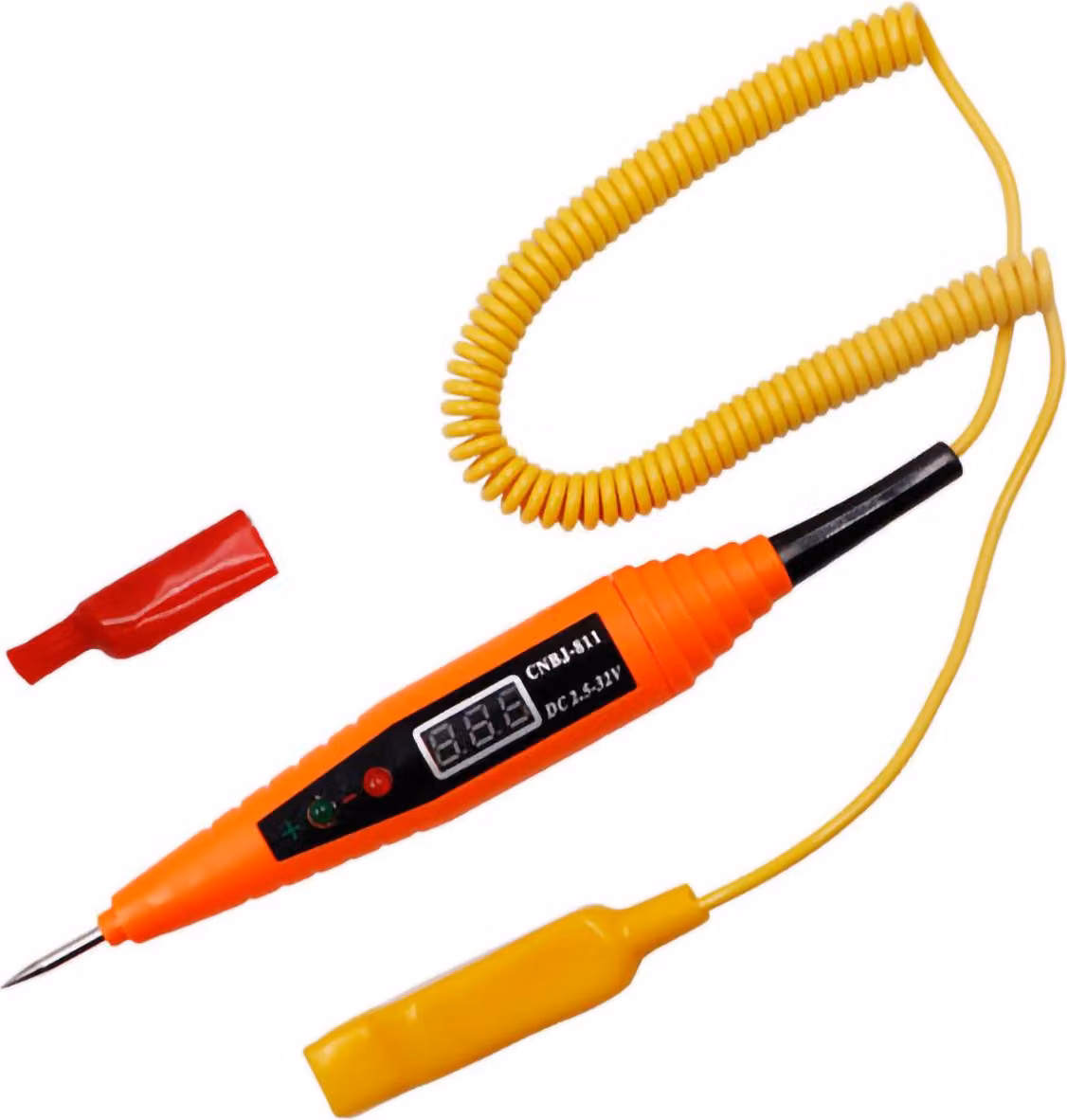 Tester di circuiti per auto, display digitale, da 2,5 V a 35 V, tester di potenza multifunzione, tester di luci per veicoli di tipo A, arancione