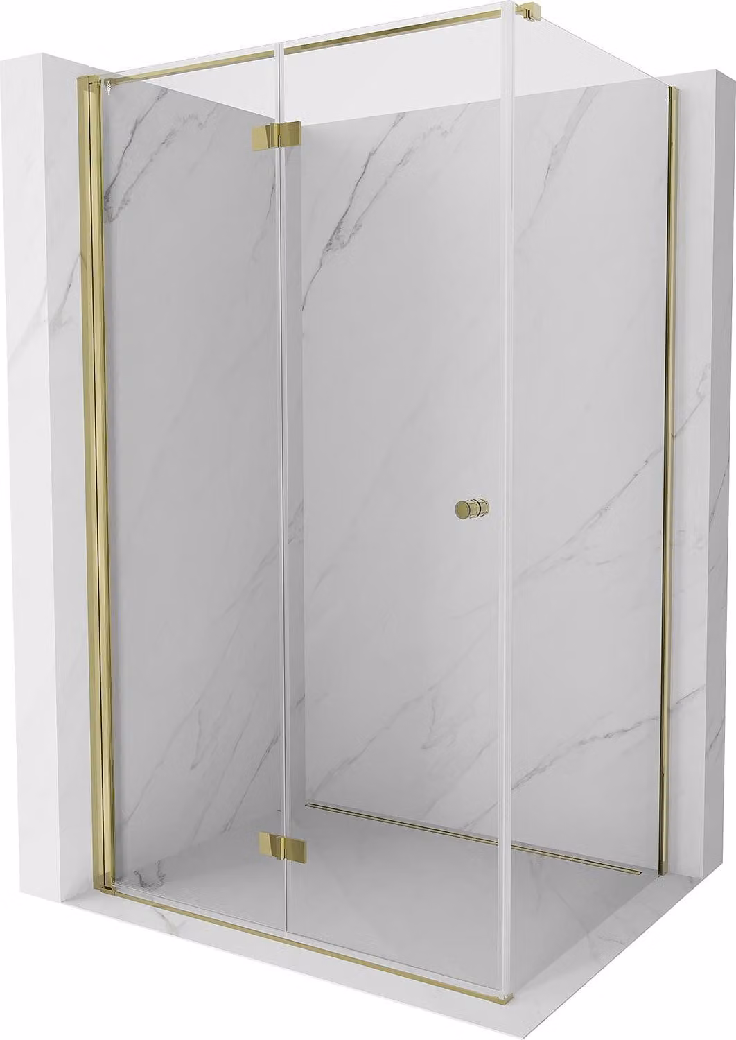 Mexen Mist-F cabina doccia pieghevole sinistra 90 x 110 cm, trasparente, oro - 8A6T-090-110-50-00-L