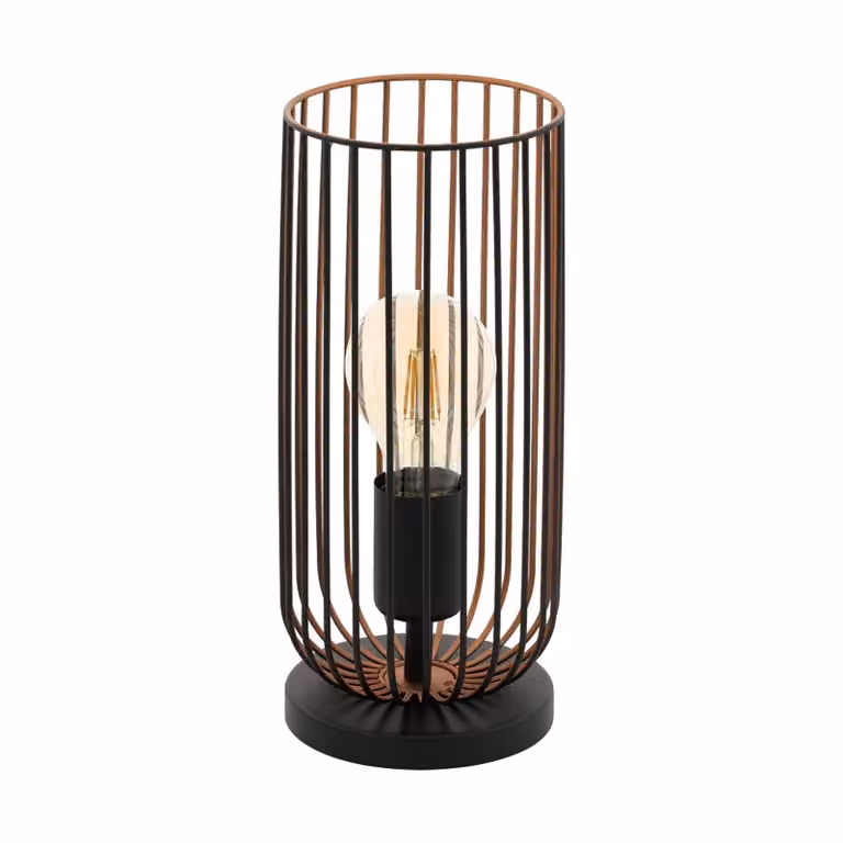 Lampada Da Scrivania Industrial Roccamena 1 Luce Acciaio Nero E Rame