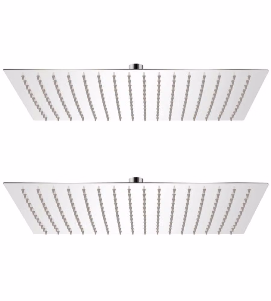 Soffione per Doccia a Pioggia 2pz Acciaio Inossidabile 30x40cm