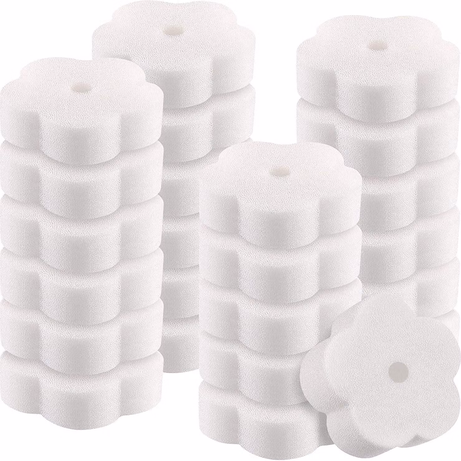 TRANKIELO® - 18 spugne in schiuma assorbenti per oli – spugne a forma di fiore per la pulizia di piscine, cucine e bagni