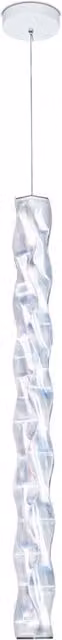 Lampada a sospensione Slamp Hugo Vertical LED bianca e trasparente con altezza regolabile