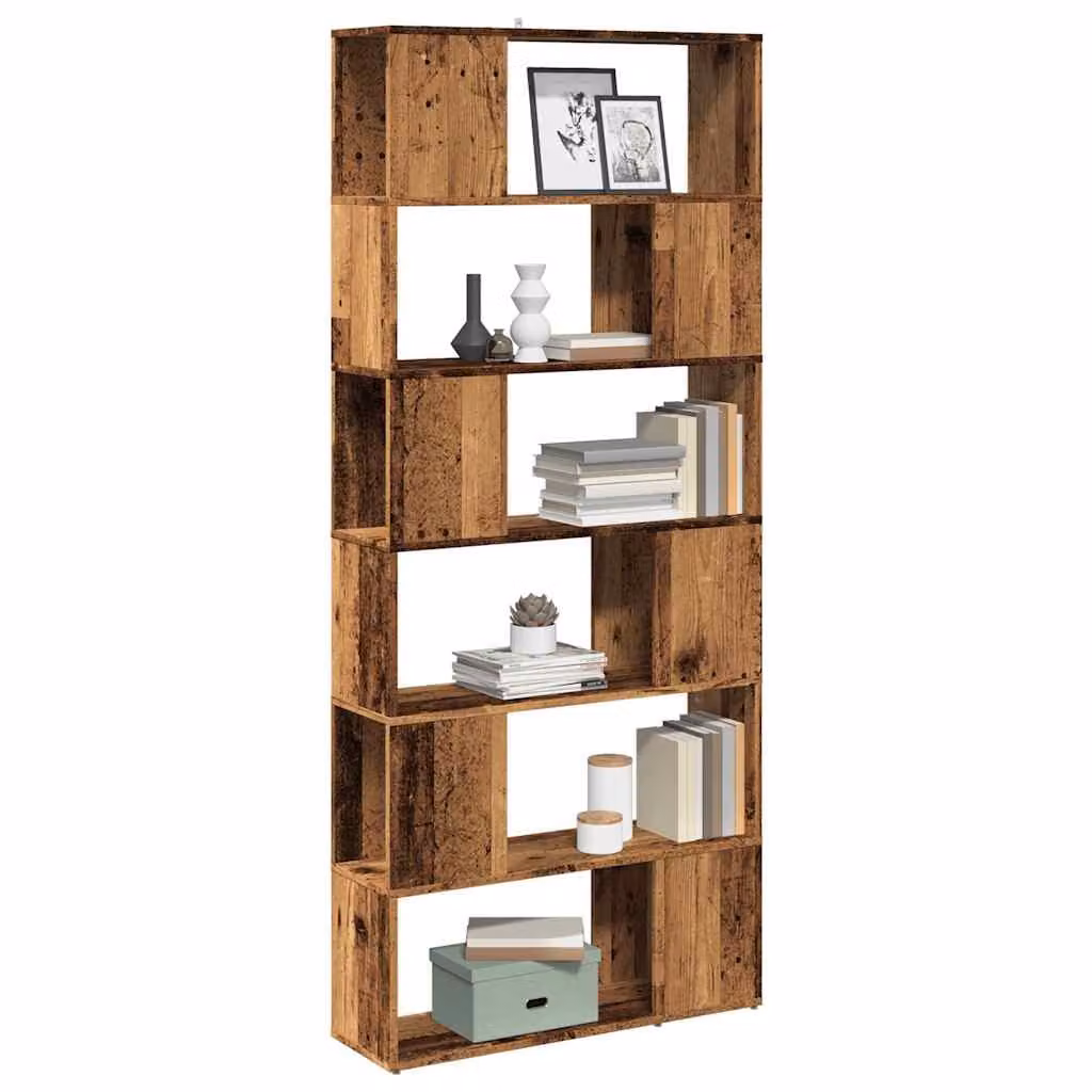 Libreria e divisorio per stanza vidaXL in legno antico marrone L: 80 cm, P: 24 cm, H: 186 cm