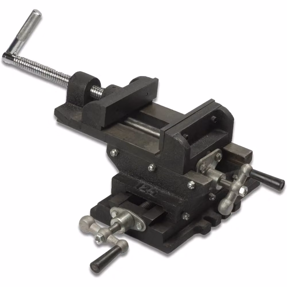 Morsa a croce Valex per trapano a colonna da 125 mm, colore nero – 2
