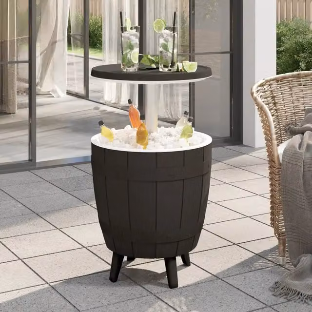 Tavolo da giardino moderno vidaXL in plastica resistente alle intemperie, colore nero o bianco – 1