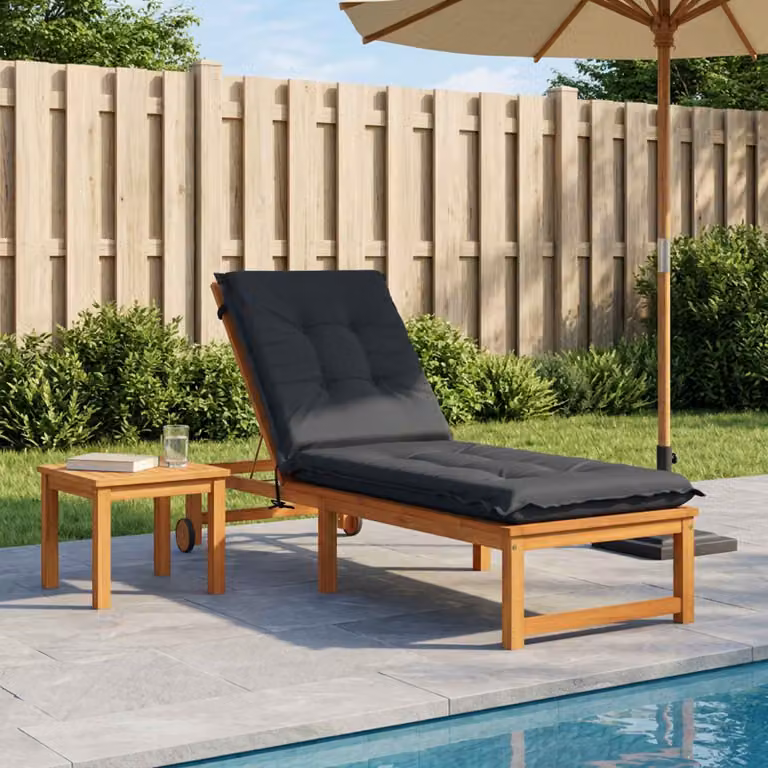 vidaXL Cuscino per Lettino GEMERT Blu, 190 x 50 cm, in Poliestere con Rivestimento Lavabile e Resistente ai Raggi UV