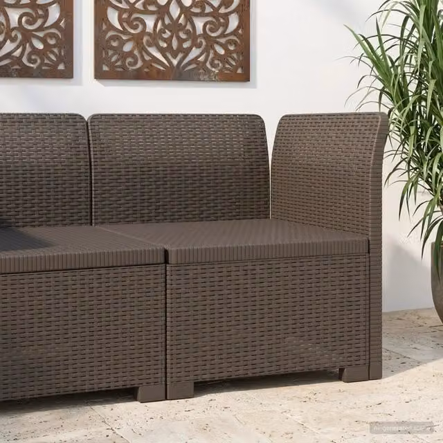 Divano da esterno-Divano da Giardino a 1 Posto Aspetto Rattan PP Grigio Chiaro 877226