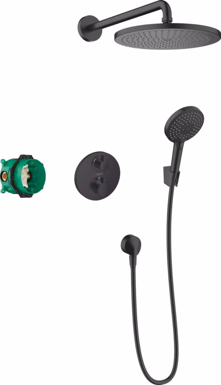 Hansgrohe Croma - Set doccia 280, con termostatico a incasso Ecostat S, nero opaco 27961670