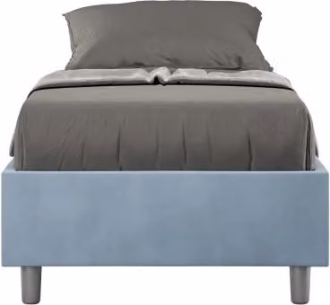 Letto Sommier imbottito Singolo 80x200 cm Azelia - Con rete,Microfibra,Azzurro