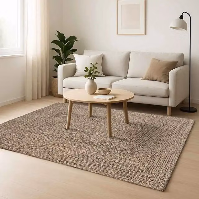 Tappeti per area | Tappeti a zone Naturale e Nero 240 x 340 cm Juta
