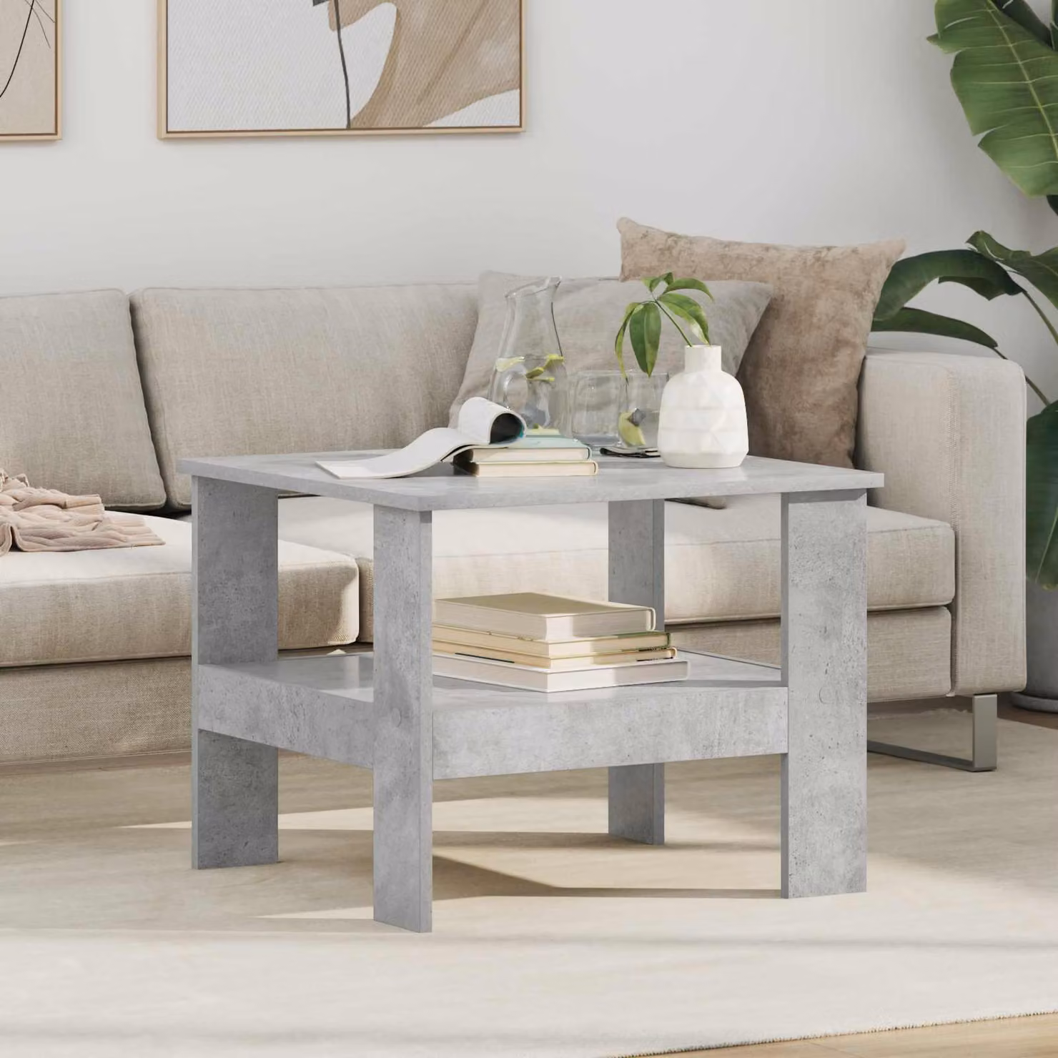 Maison Exclusive - Tavolino in cemento grigio 57 x 55 x 45 cm Materiale ligneo