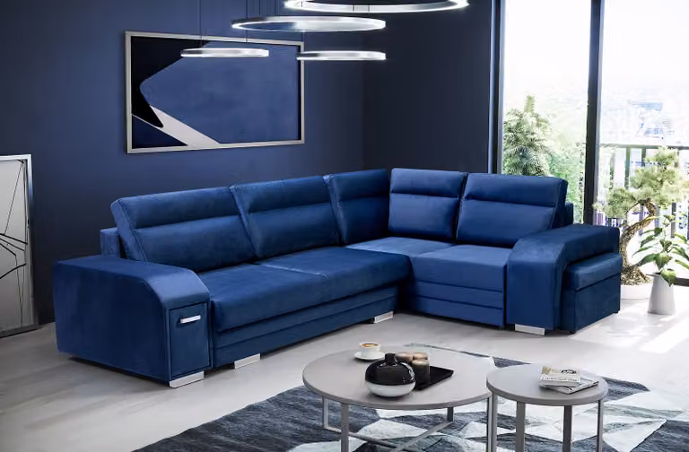 Ecksofa Sofa Couch Polster Eck Wohnlandschaft Wohnzimmer Couchen Sofas Stoff