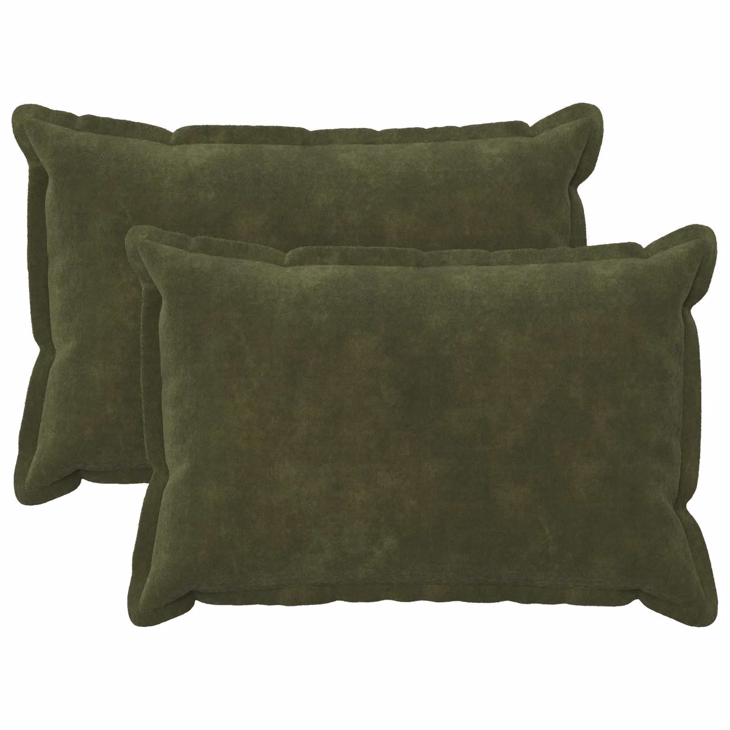 Set di 2 federe vidaXL HOUTEN verdi in microfibra fleece, L 50 cm x P 75 cm