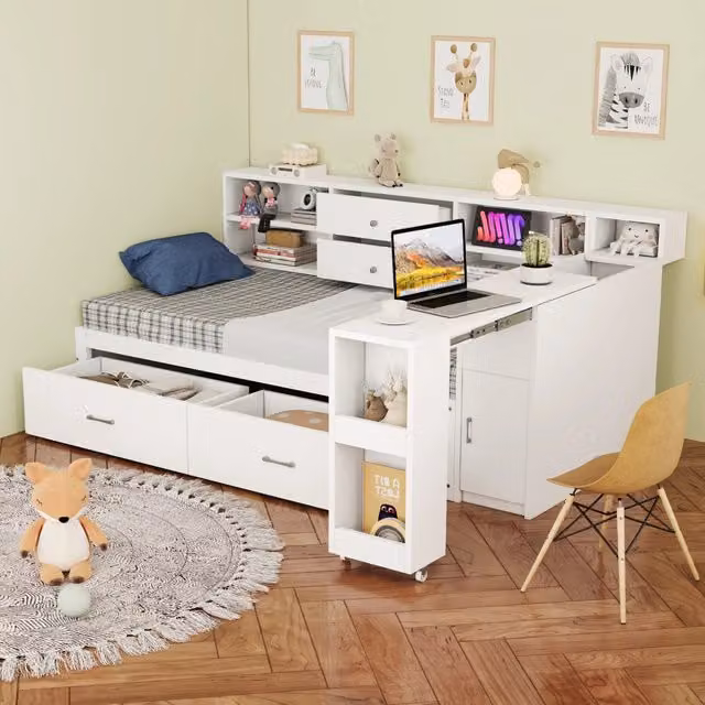 letto singolo legno bianco 232 x 130 cm