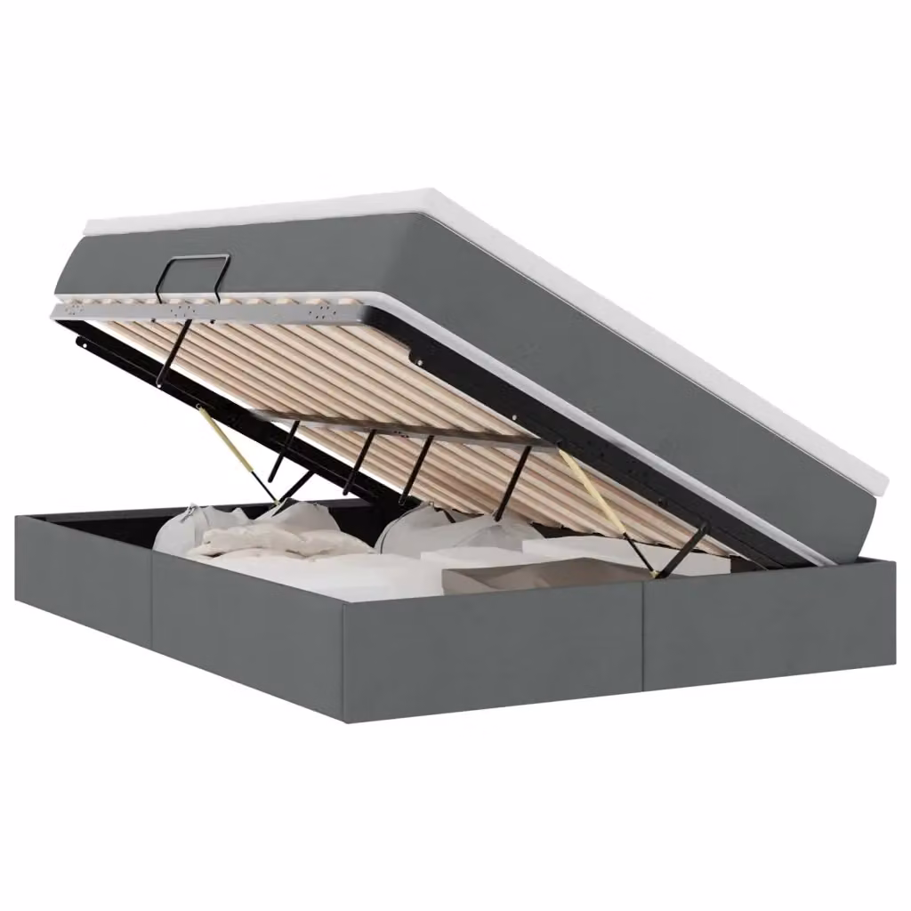 Letto con contenitore e materasso ibrido vidaXL Grigio L: 140 cm, P: 200 cm, H: 280 cm – 2