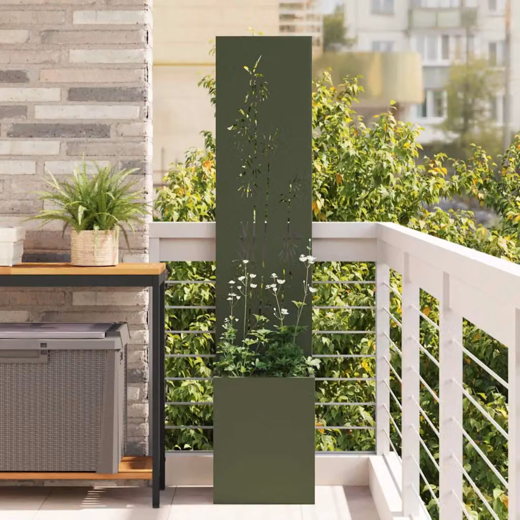 Paravent per privacy in giardino vidaXL Oliver verde in acciaio L/P/H: 32 x 32 x 150 cm