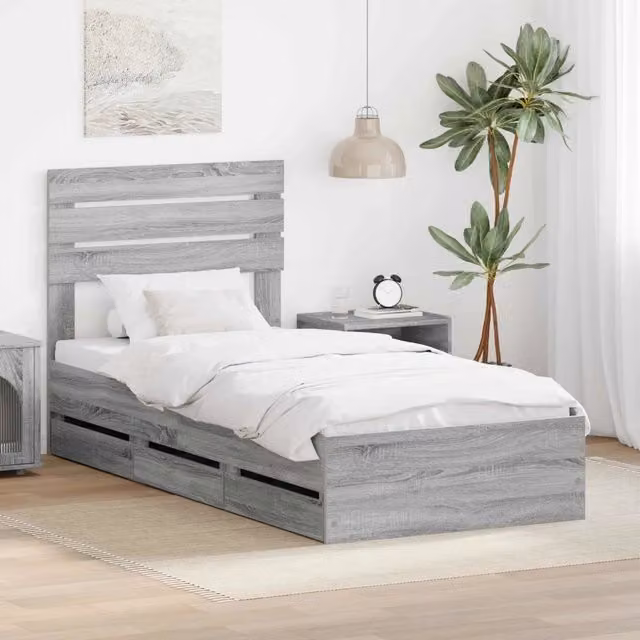 Struttura del letto con cassetto Grigio Sonoma 100 x 200 cm 3411528