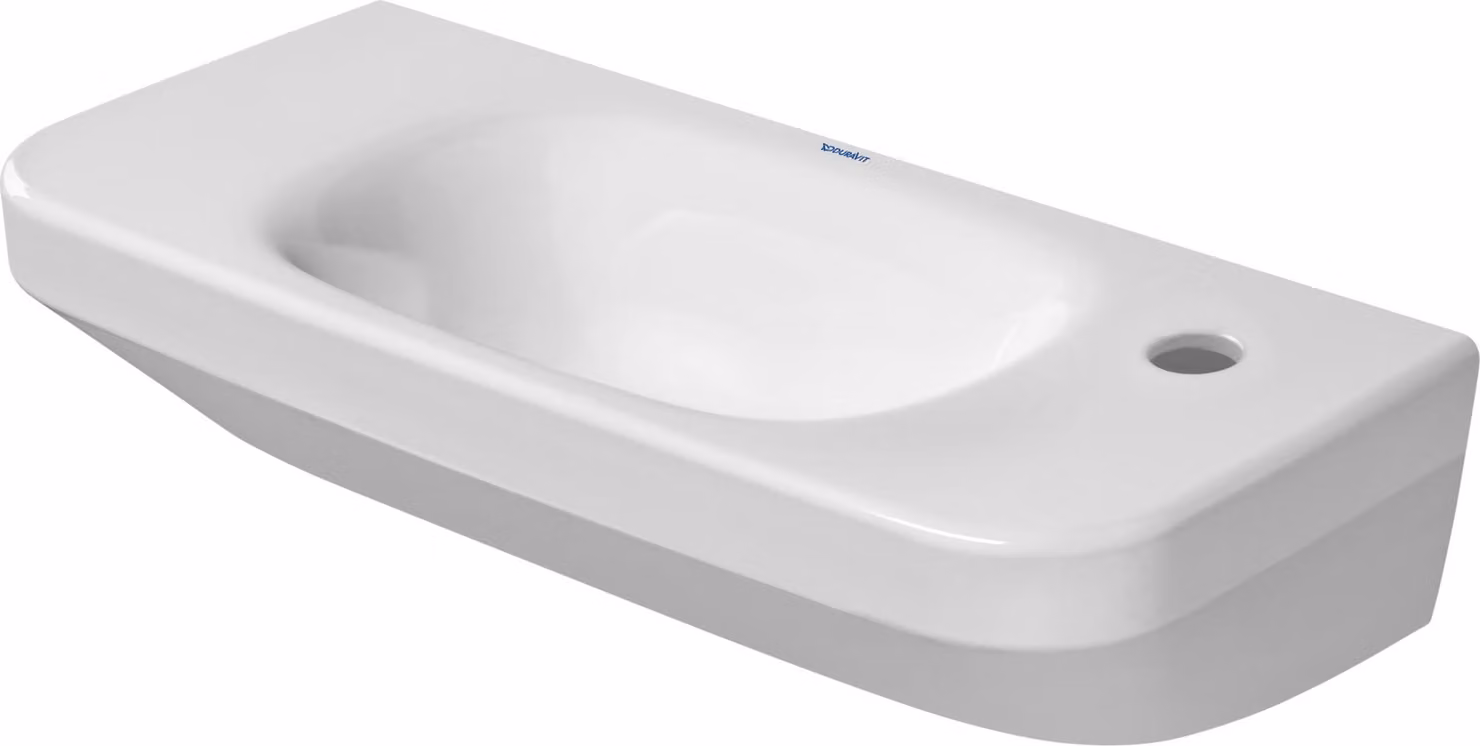 Duravit lave-mains DuraStyle 50cm sans trop-plein, avec plage de robinetterie, robinetterie à droite, 0713500008, 0713500008