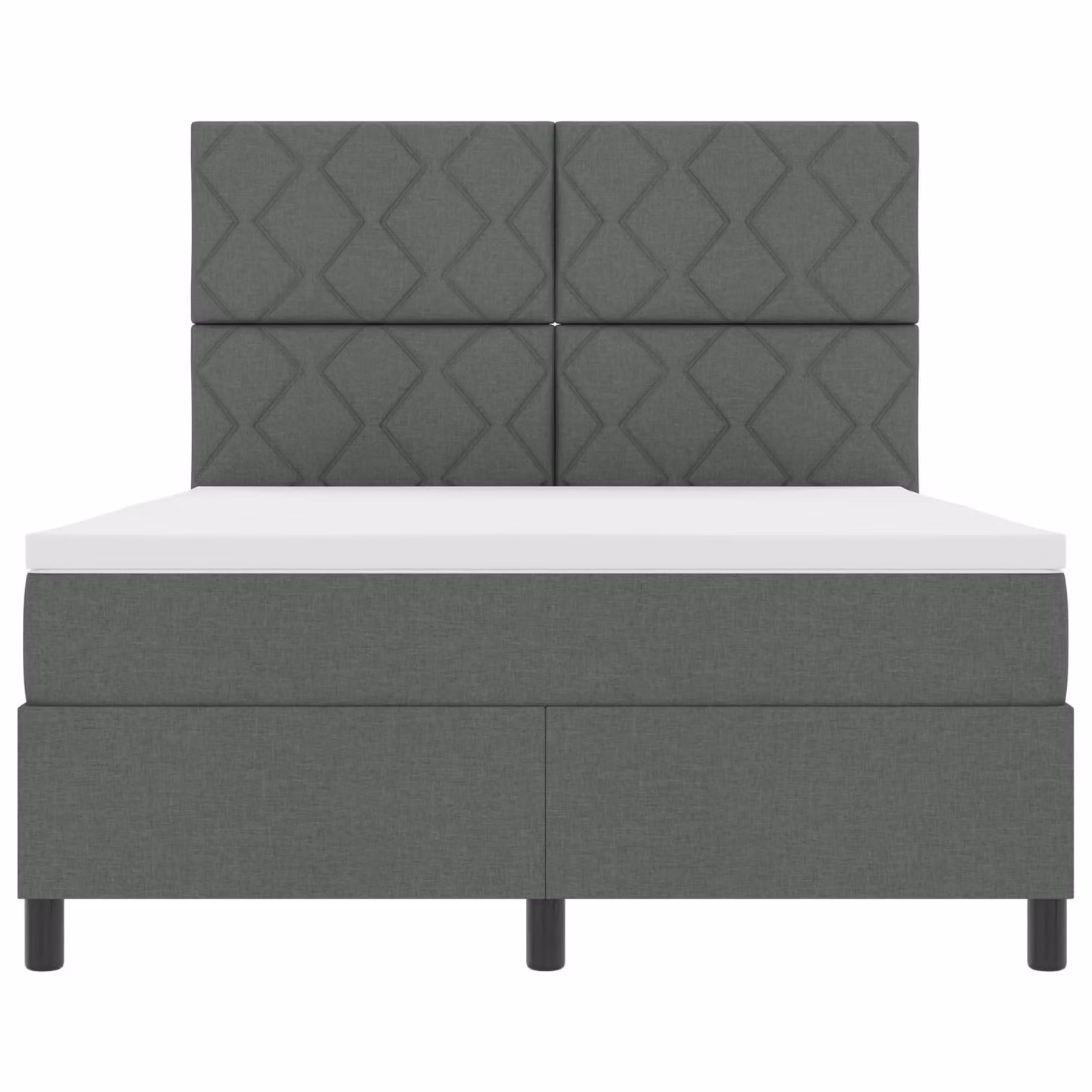vidaXL Letto a molle moderno con illuminazione LED sottostante e cassetti, Grigio, 160 x 200 cm