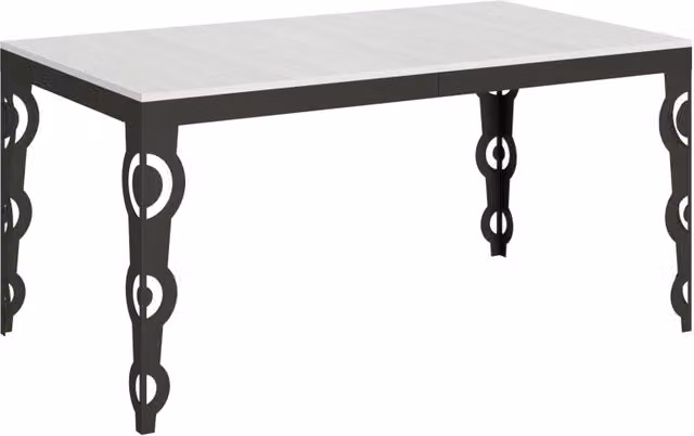 Tavolo da pranzo allungabile Karamay Evolution in legno di frassino bianco, L/P/H: 160-264 x 90 x 80 cm